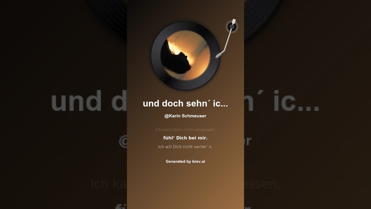 und doch sehn´ ich mich immer noch nach Dir