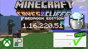 MCPE 1.16.220.51 [BETA] PARSE ERROR FIXED APK BY The gamer Tap