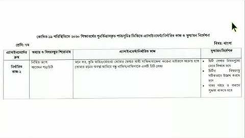 Assignment  class 7   6th Week  Bangla