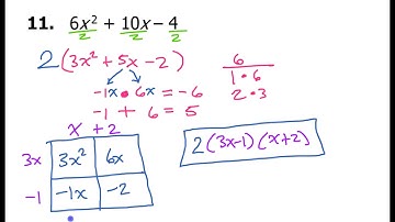 Day 10 HW (09 to 15) Factoring by Box Method, GCF and Difference of Squares