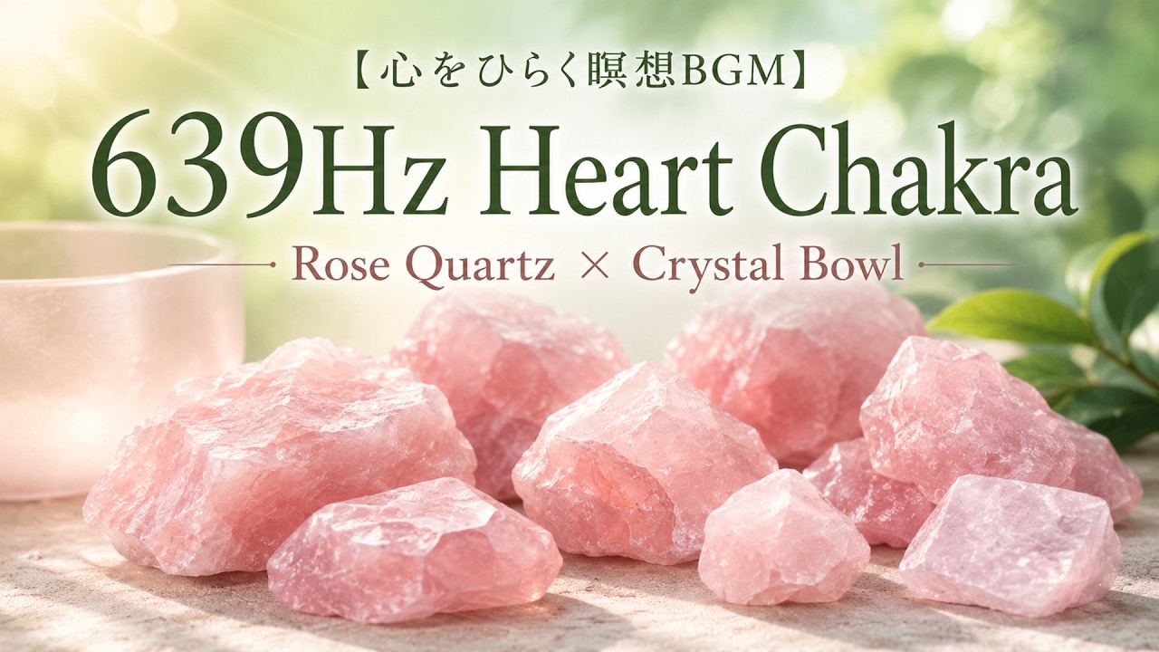第4チャクラ【心をひらく瞑想BGM】639Hz Heart Chakra Rose Quartz