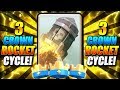 3 CROWN EVERY BATTLE!! BEST 3 CROWN ROCKET CYCLE DECK!! - Clash Royale