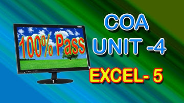 COA Computer Office Automation Class In Tamil Excel- 5  (Unit- 4)