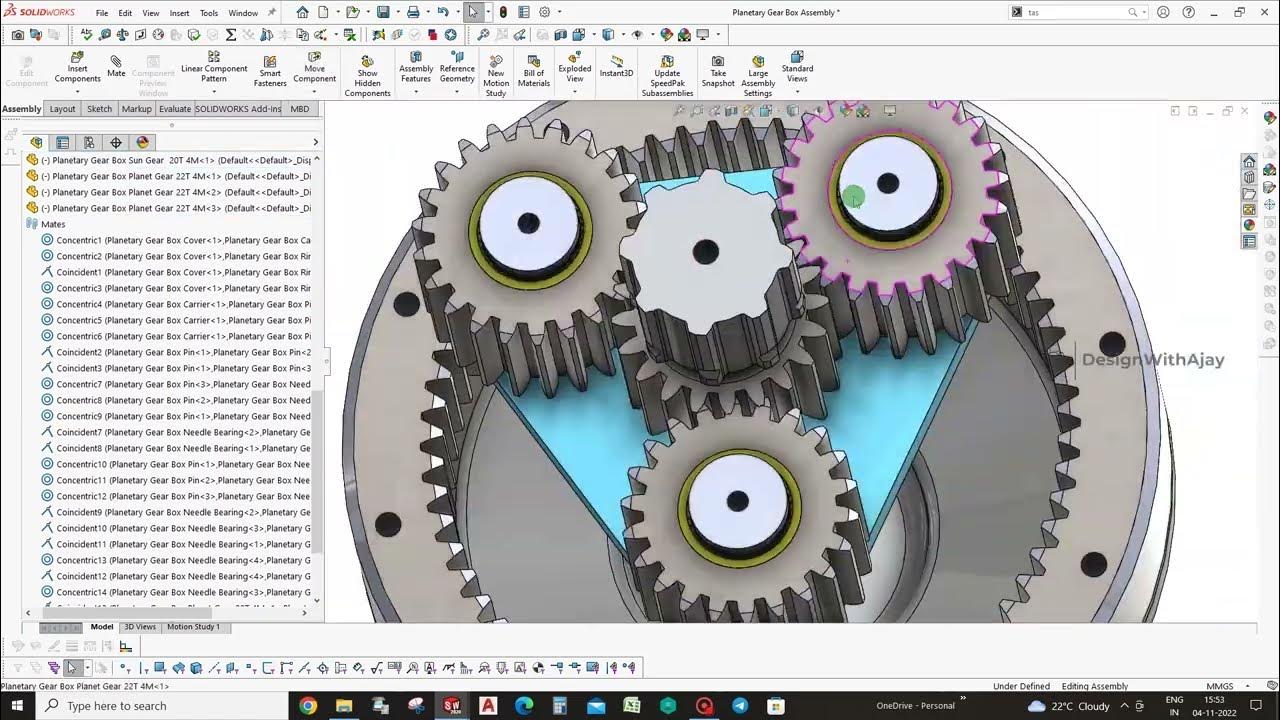 Timelapse of SolidWorks Gearbox Link in description 