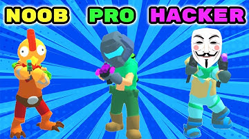 PaintMan 3D Color Shooter - NOOB vs PRO vs HACKER