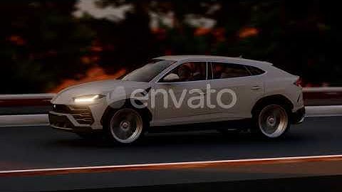 White Luxury SUV On Long Forest Road | Motion Graphics - Envato elements