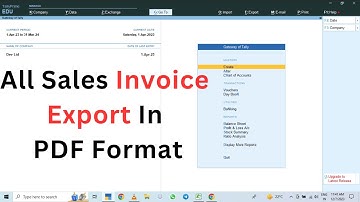 #besttrick  (All Sales Invoice Export In PDF Format) | Multi Invoice Export from Tally Prime