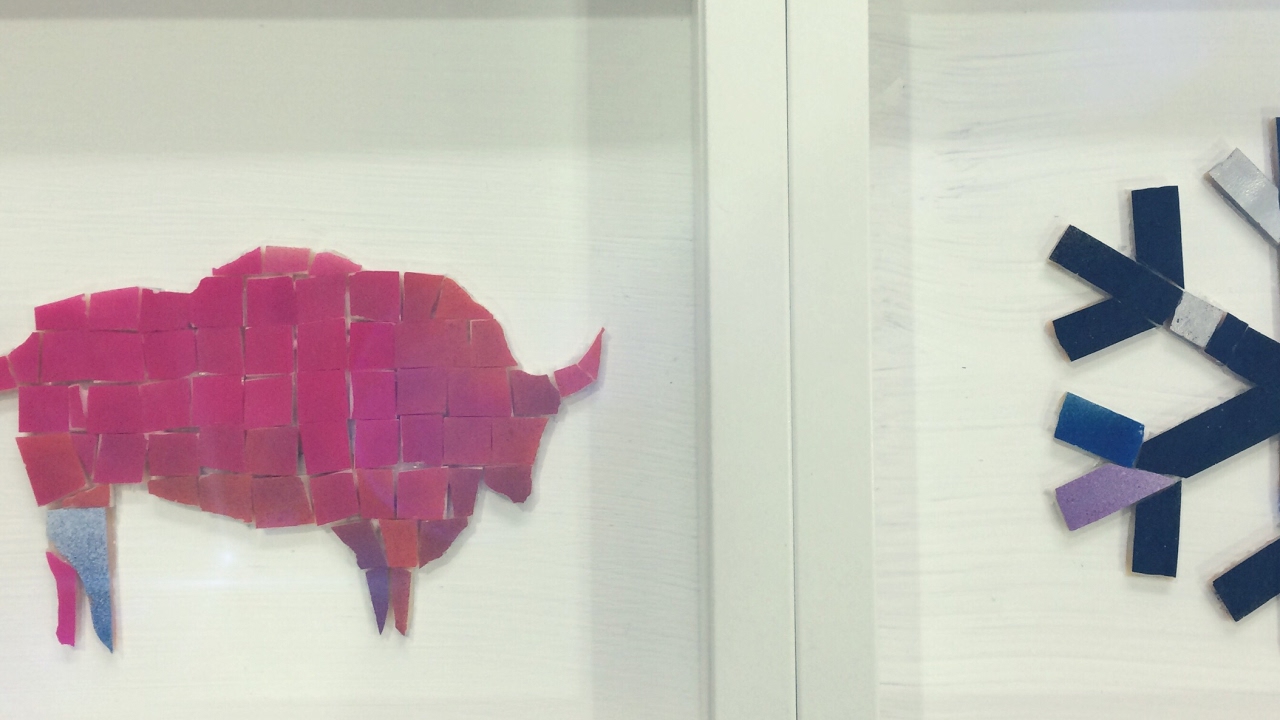 Glue glass mosaic tiles on wood mosaic art YouTube