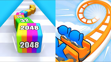 Jelly Run 2048 vs Runner Coaster – All Levels Gameplay New Update ! (ios Android)