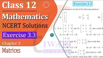 NCERT Solutions for Class 12 Maths Chapter 3 Exercise 3.3