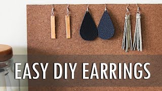 Let's learn how to make 3 easy leather earrings with minimal supplies!
purchase supplies here: thicker scraps: http://amzn.to/2gmsfwd 3pc
jewelry too...