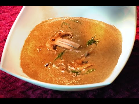 Video: Homemade Soup Bistro Mushroom With Porcini Mushrooms