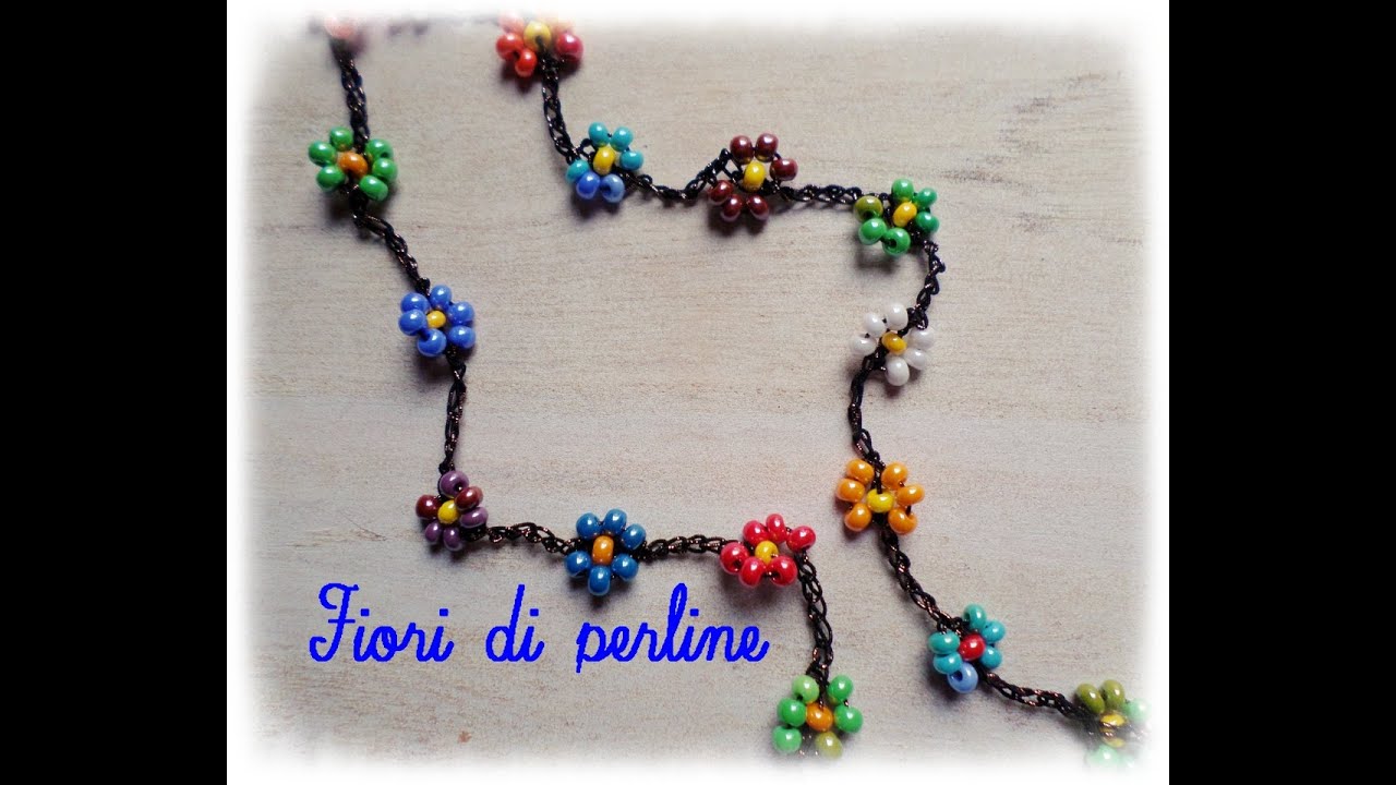 Collana Con Fiori Di Perline All Uncinetto Youtube