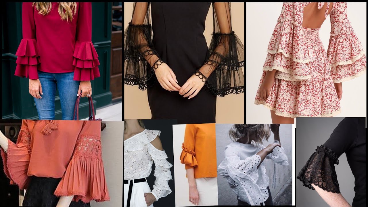 40+ Useful Ruffle Bell Sleeves,Pearl & Lace Sleeves Designing For Blouses & Kurti