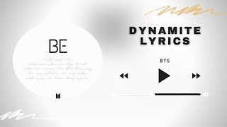 Dynamite (Lyrics) - BTS