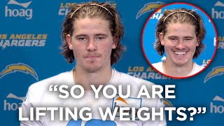 NFL Reporter Asks QB Justin Herbert RIDICULOUS QUESTION, Gives HILARIOUS Answer 😂💀| LA Chargers