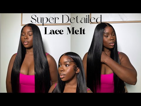 Super Sleek Middle Part Detailed HD Lace Melt Tutorial | Pre Plucked 13x6 Frontal ft. WestKiss Hair