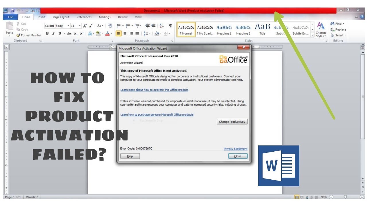 Fix Product Activation Failed - This Copy Of Microsoft Office Is Not  Activated - YouTube