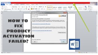 Fix Product Activation Failed  This Copy Of Microsoft Office Is Not Activated