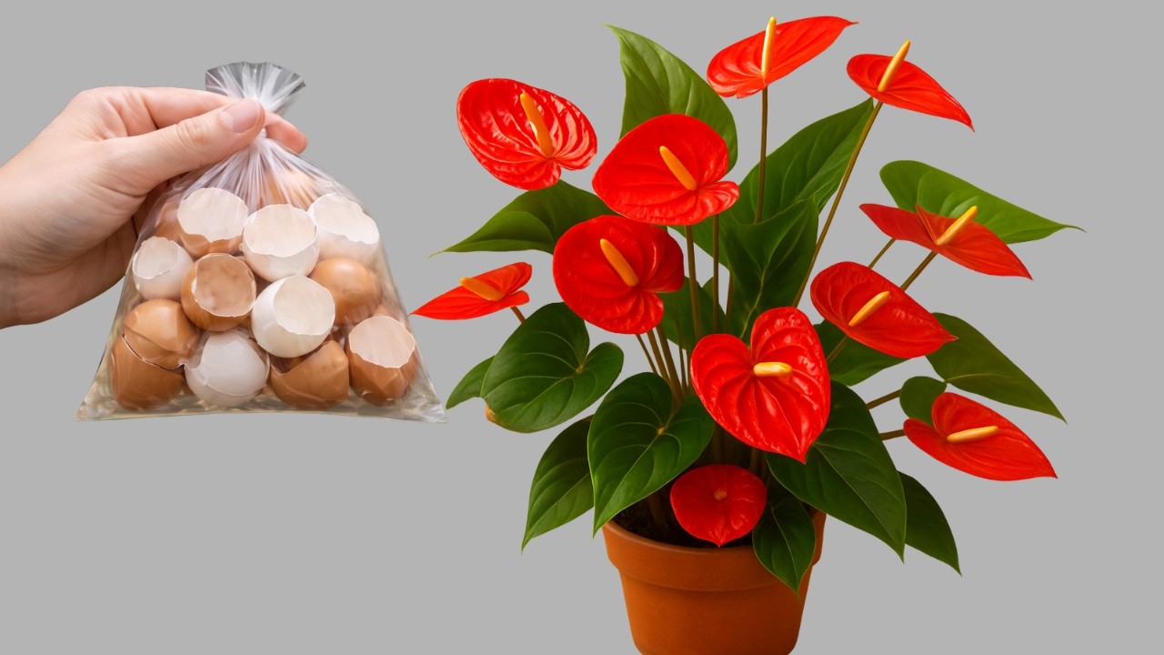 Всего лишь яичная скорлупа! Как заставить антуриумы снова великолепно цвести.