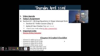 Pre Algebra April 22nd Agenda - Google Slides Update