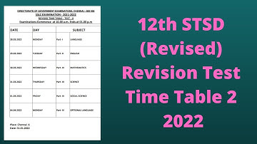 12TH 2ND REVISION TEST (Revised) TIME TABLE 2022