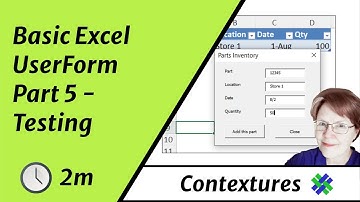 Basic Excel UserForm Part 5 - Testing