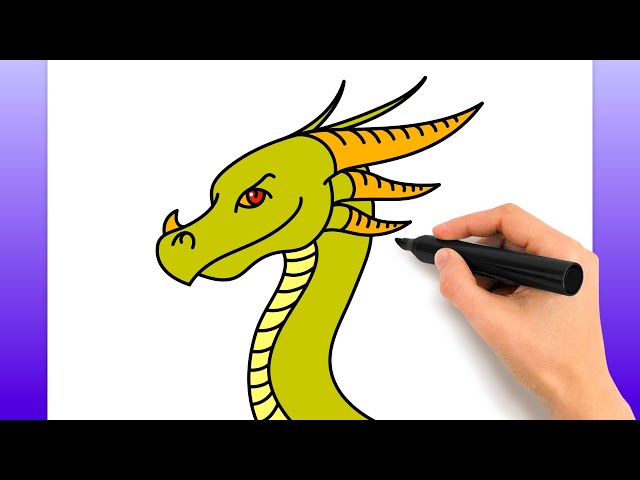 como desenhar uma cabeça de dragão fofa de z passo a passo. atividade fácil  e divertida