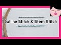 the difference between outline and stem stitch 아우트라인 스티치 스템스티치 차이점