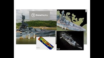 DroneDeploy Mapping Software 3D Model of the Battleship Texas BB-35 DJI with Mavic2 Pro