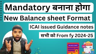 New Balance Sheet Format in Excel effective from FY 2024-25 for Non-Corporate Entities