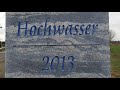 Jahrtausend-Hochwasser-Meilenstein in 2013 Schönhausen, Bismarcks Geburtsort