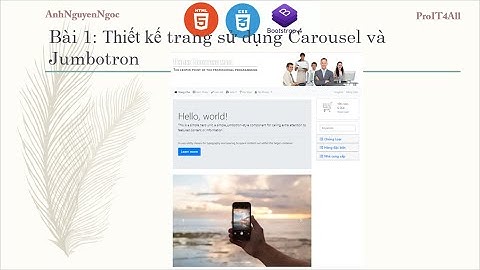 Lab 3.B1: Sử dụng Carousel và Jumbotron của Bootstrap 4
