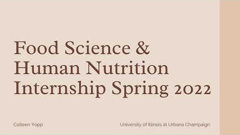 FSHN TEACHING EXPERIENCE UIUC WITH GIST - YOPP