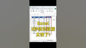 Excel核对数据只要3秒 点击左下角可以🆓学习Excel哦 #office办公技巧 #职场 #excel #excel技巧 #excel函数