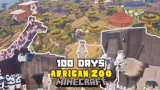 I Spent 100 DAYS Building An African ANIMAL Rescue ZOO In MINECRAFT screenshot 3