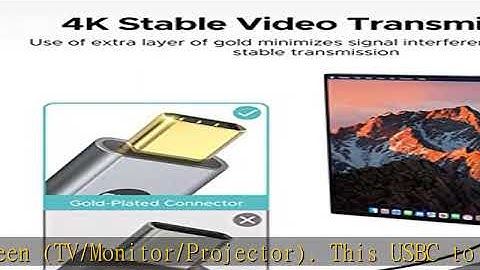 Warrky USB C to HDMI Adapter 4K, [Anti-Interference Gold-Plated Connector] Braided Type C to HDMI A