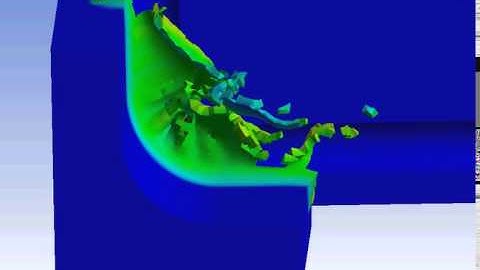 Ansys Workbench explicit dynamics cutting of AlSi 1045 with semi circle chip step example 10