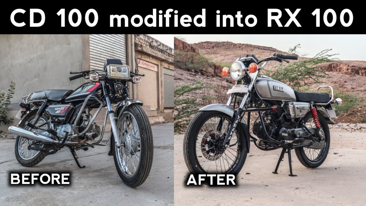 CD 100 MODIFIED INTO YAMAHA RX 100 | BUDGET MODIFICATION - YouTube