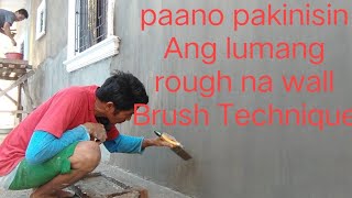 Paano pakinisin Ang lumang rough na wall,gamit Ang brush technique