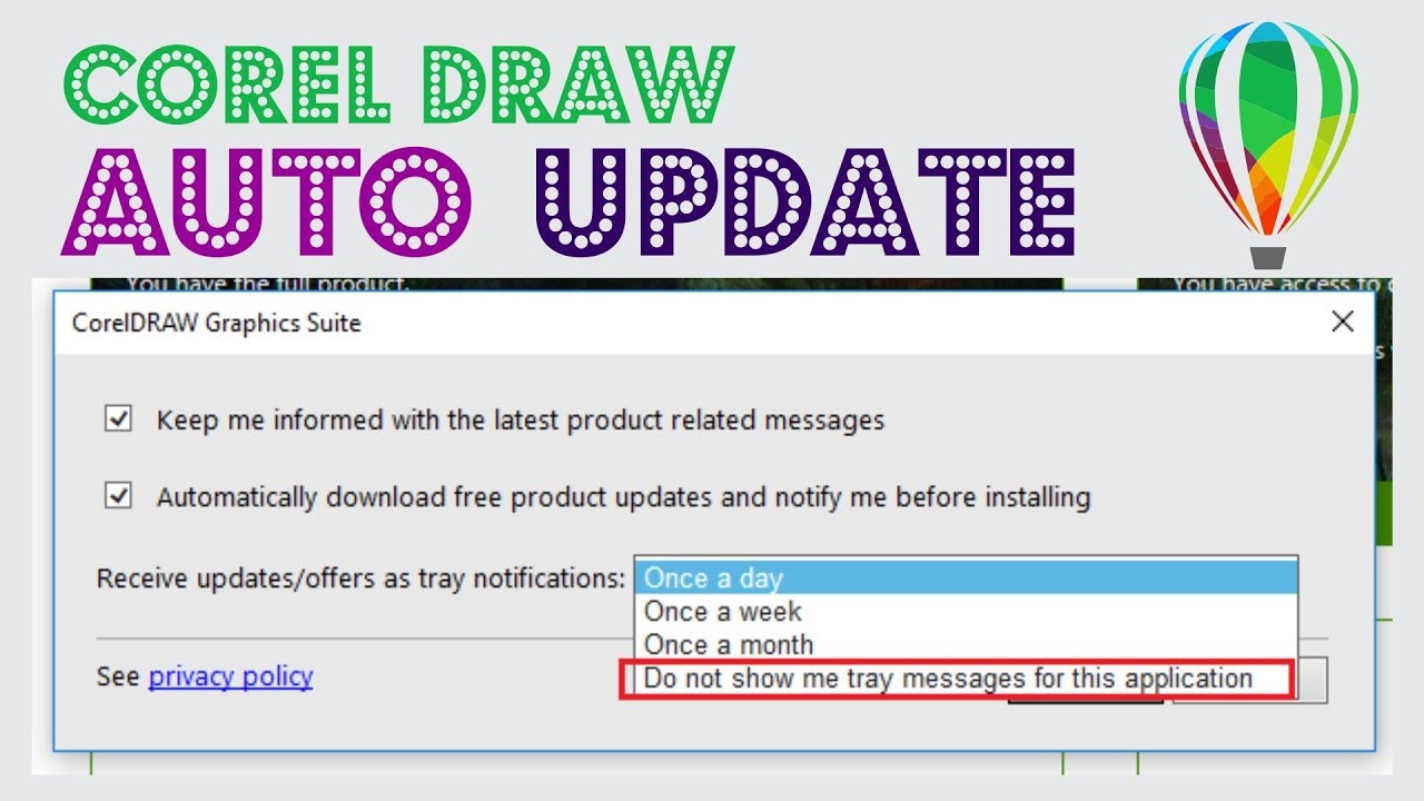 corel registration reminder disable