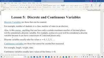 Elementary Statistics Lesson 5: Discrete and Continuous Variables (HW 1 Problems 11 -13)