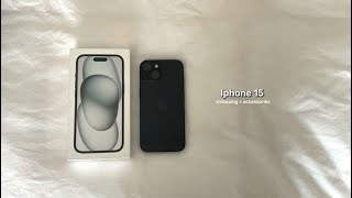 black Iphone 15 unboxing🤍