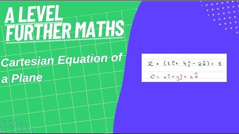Vectors- Cartesian Equation of A 3D Plane