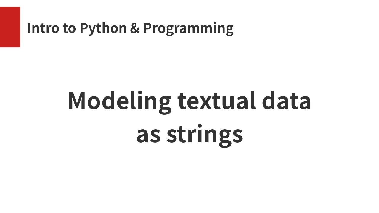 Modeling textual data as strings - YouTube