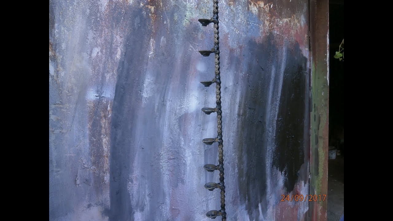 самодельная цепь с чашками для чесночной сажалки - YouTube