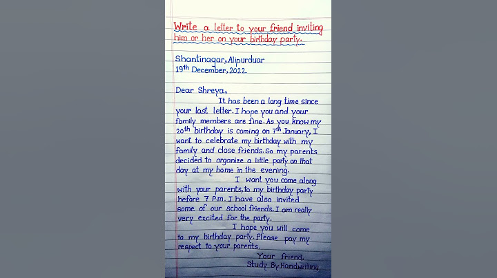 write a letter to your friend inviting in your birthday party