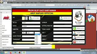 Aplikasi slip gaji menggunakan VBA Excel screenshot 3
