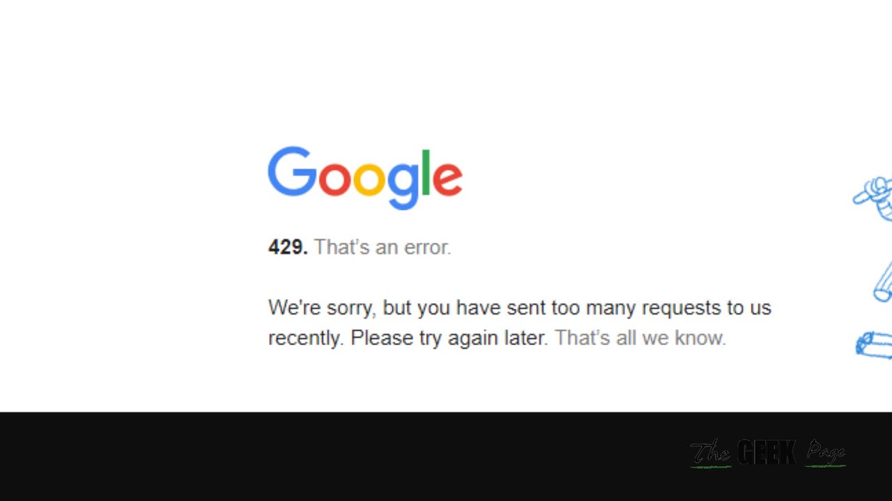 Bu sayfa çalışmıyor. Sorun devam ederse site sahibiyle iletişime geçin. HTTP  ERROR 429 sorunu - Google Chrome Topluluğu