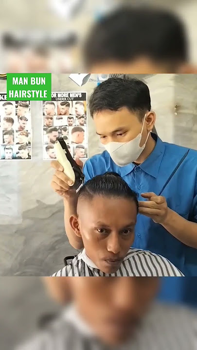 Man Bun haircut tutorial #barbertutorial #haircut #shorts